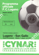 FC Lugano - San Gallo, NLA, 7.6. 1968, Stadio Cornaredo, Programma ufficiale Stagione 68/69