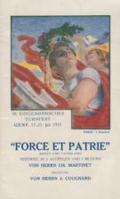 58. Eidgenössisches Turnfest Genf 1925, „Force et Patrie“ Festspiel in 3 Aufzügen und 7 Bildern