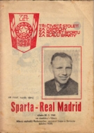 Sparta Praha - Real Madrid, 20.3. 1968, 1/4 Final European Champions Cup, Stadionu v Edenu, Official Programme