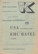 EHC Basel (verstärkt) - USA (Nationalmannschaft), 10. Feb. 1957, Int. Friendly, Basler Kunsteisbahn, Offiz. Programm