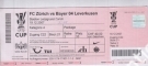 FC Zürich - Bayer Leverkusen, 19,12. 2007, UEFA Cup, Stadion Letzigrund, Ticket Tribüne C22