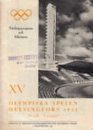 XV Olympiska Spelen Helsingfors 1952 / 19.- 3.8. 1952 - Taevlingsprogramm och biljettpris