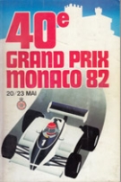 40e Grand Prix Monaco 1982, 20 - 23 Mai 1982 - Programme officiel
