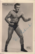 Rudy Saturski(y) (Champion D’Allemagne) with original autograph from the german Wrestler 1946 - 1975