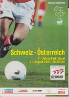 Schweiz - Oesterreich, 21.8. 2002, St.-Jakob-Park Basel,Offz. Programm