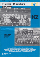 FC Zürich - FC Solothurn, 31.5. 1995, NLA Auf- Abstiegsrunde, Stadion Letzigrund, Offiz. Programm