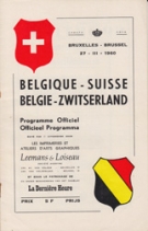 Belgique - Suisse, 27.03.1960, Bruxelles, Friendly, Official Programme