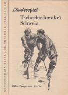 Tschechoslowakei - Schweiz, Eishockey-Länderspiel, 28. Nov. 1948, Basler Kunsteisbahn, Offz. Programm