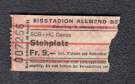 SC Bern - HC Davos, 9. Jan. 1982 - Eisstadion Allmend Bern, Ticket Stehplatz