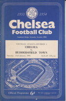 Chelsea FC - Huddersfield Town, 23. 1. 1954, Div. 1, Stamford Bridge, Official Programme