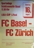 FC Basel - FC Zürich, 16. Aug. 1980, Ligacup (1/16 Final) Sportanlage Schützenmatte Basel (Plakat, Poster)