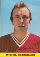 Michel Desbiolles - FC Servette (Carte autogramme avec signature imprimé 1971)