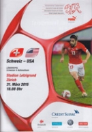 Schweiz - USA, 31.3.2015, Friendly, Stadion Letzigrund Zuerich, Offizielles Programm