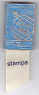 FIS Coppa del Mondo Feminile Cortina Ampezzo 16/17/12. 1975 (Pressbadge mit Stoffbändel)