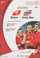 Suisse - Costa Rica, 1 Juni 2010, Match amical, Stade de Tourbillon Sion, Offizielles Programm