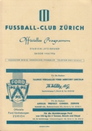 FC Zürich - La Chaux-de-Fonds, 11.9. 1955, NLA, Stadion Letzigrund, Offizielles Programm