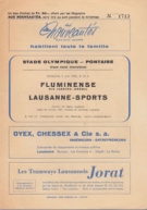 Lausanne-Sports FC - Fluminense (Rio de Janeiro), 5. juin 1955, Friendly, Stade Olympique, Programme officiel