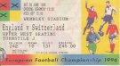 England - Switzerland, 8.6. 1996, Opening Ceremony, Wembley Stadium, Official Ticket
