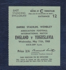 England - Yugoslavia, May 11th. 1960, Wembley Stadium, East standing Enclosure