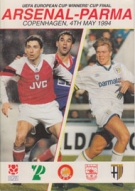 Arsenal FC - AC Parma, 4.5. 1994, UEFA EC Winners Cup Final, Copenhagen, Official Progamme (+ matchsheet Parma)