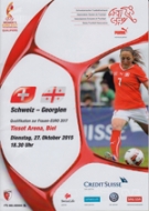 Schweiz - Georgien, 27.10. 2015, Womens Euro 2017 Qualif., Tissot Arena Biel, Offizielles Programm