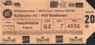 Karlsruher SC - PSV Eindhoven, UEFA Cup - Saison 1993/94, 1. Runde, Wildparkstadion, Haupttribüne