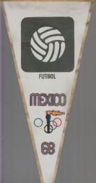 Official pennant for the Futbol tournament at Olympic Games Mexico 1968