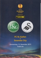FC St.Gallen - Swansea City, 12.12. 2013, EL-Group Stage, AFG Arena St. Gallen, Offizielles Programm