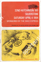 32nd Hutchinson 100 Silverstone Saturday April 4 1964 - British Motor Cycle Grand Prix, Official Programme