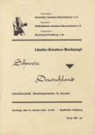 Schweiz - Deutschland, 24.1. 1960, Stadhalle Freiburg, Offizielles Programm
