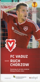FC Vaduz - Ruch Chorzow, 24.7. 2014, UEFA EL-Qualf., Rheinpark Vaduz, Offzielles Programm