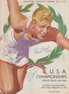 USA Championship - Indoor Track and Field, Madison Square Garden 1953, Official Program (with 3 Autograms)