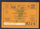 Belgique - Suisse, 19.10. 1988, WC Qualf. Italia 90, Bruxelles Heysel Stadion, Carte Presse / Press Ticket