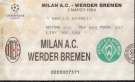 Milan AC - Werder Bremen, 2. 3. 1994, Champions League, San Siro, Anello Arancio