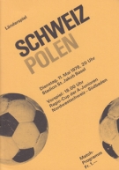 Schweiz - Polen, 11. Mai 1976, Friendly, St. Jakob Stadion, Offizielles Programm