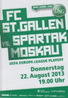 FC St.Gallen - Spartak Moskau, 22.8. 2013, Playoff EuroLeague, AFG Arena, Offizielles Programm
