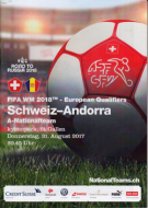 Schweiz - Andorra, 31.8. 2017, FIFA WM 2018, kybunpark, St. Gallen, Offizielles Programm