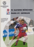 Paris Saint-Germain - FC Bayern München, 23.11. 1994, CL Group stage, Olympiastadion München, Offz. Programm