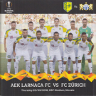 AEK Larnaca FC - FC Zuerich, 20. 09. 2018, UEFA EL Group stage, GSP Stadium Nicosia, Official Programme