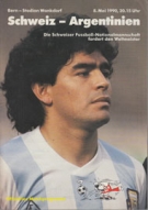 Schweiz - Argentinien, 8.5. 1990, Friendly, Stadion Wankdorf Bern, Offizielles Programm