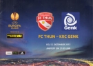 FC Thun - KRC Genk, 12.12. 2013, UEFA Europa Leauge Group stage, Stadion Thun, Offizielles Programm