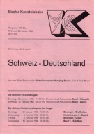 Schweiz - Deutschland, 26.1 1966, Eishockey-Länderspiel, Basler Kunsteisbahn, Offizielles Programm
