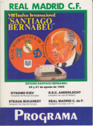 VIII Trofeo International „Santiago Bernabeu“, 26 y 27.8. 1986, Estadio Santiago Bernabeu, Programa oficial