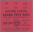 United States Grand Prix Race (Watkins Grand Prix Glen) Oct. 4, Red N 146, Sec., Row, Seat