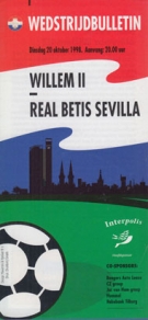 Willem II Tilburg - Real Betis Sevilla, 20.10.1998, UEFA-Cup, Official Programme