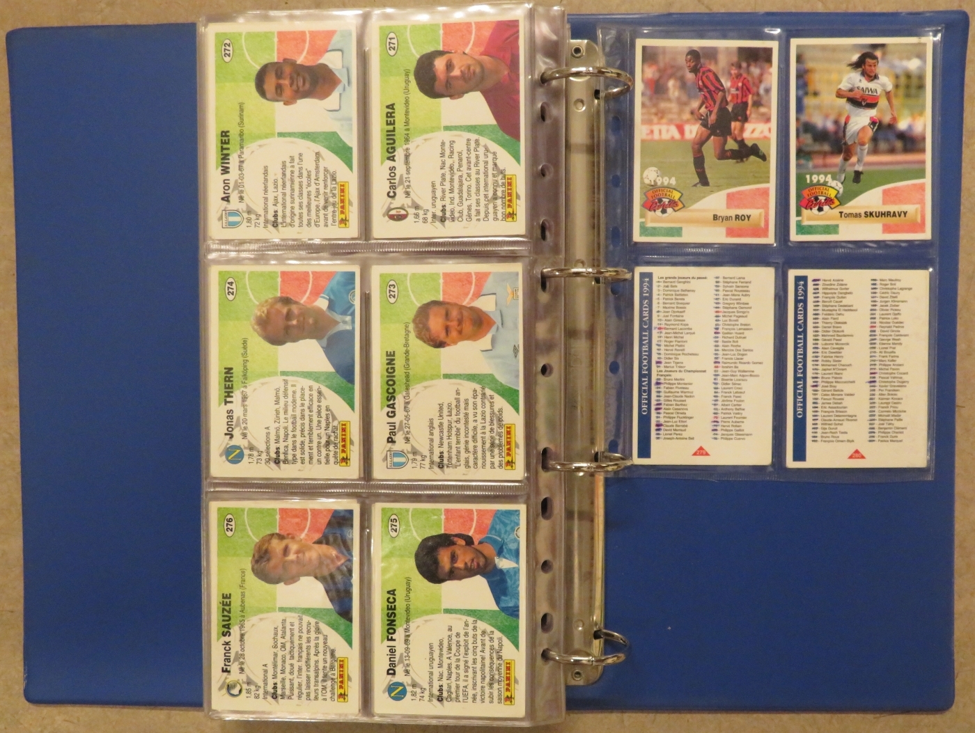 sportantiquariat – Official Football Cards 1994 - Collection de 280 cartes  Football Francais (classeur complet avec les cartes Panini)