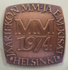 World Ice Hockey Championships Helsinki 1974 / Jääkienkon MM-JA EM Kissat (Participant Medal, 102 g)