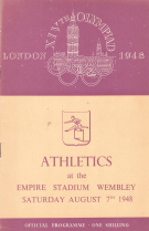 XIVth Olympiad London 1948 - Athletics at the Empire Stadium Wembley, Sat. 7th 1948, Official Programme