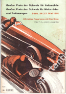 Grosser Preis der Schweiz für Automobile, für Motorräder und Seitenwagen Bern 1951, Offizielles Programm m. Startliste