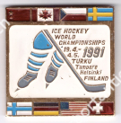 Ice Hockey World Championship 19.4. - 4.5. 1991 Turku, Tampere, Helsinki (Official Visitors Badge)